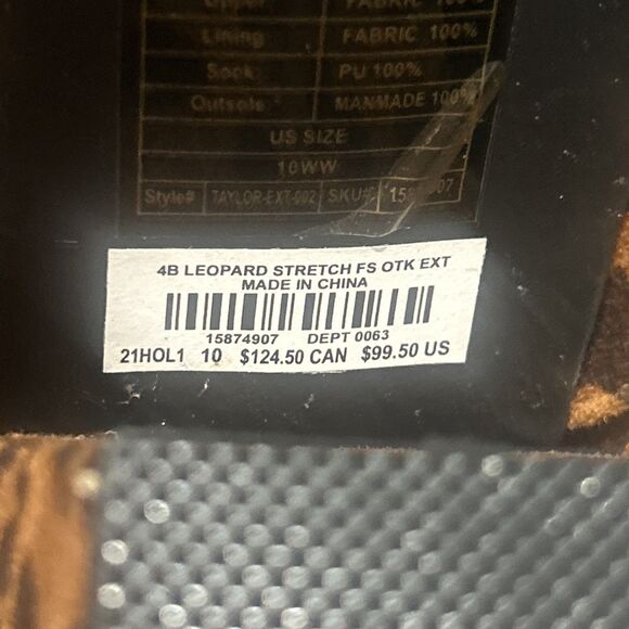 Torrid 10WW Leopard Boots Over The Knee OTK Block Heel Mob Wife Indie Sleaze - Picture 9 of 10